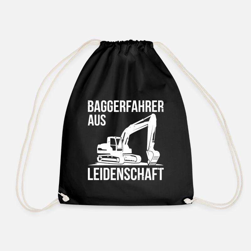 Baggerfahrer aus Leidenschaft Spruch Geschenk - Turnbeutel - Schwarz
