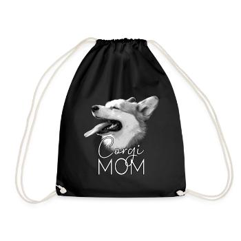 Corgi Mom - Hunde Mama - Turnbeutel - Schwarz - Vorne