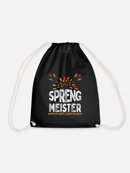 Sprengmeister Silvester Geschenk Spruch - Turnbeutel - Schwarz