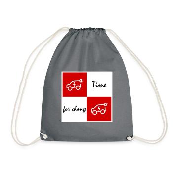 Time for electric - Drawstring Bag - grey - Front