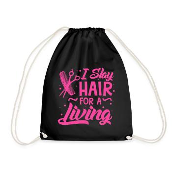 Hairdresser – Hairstylist Haircut Hair Cutting - Turnbeutel - Schwarz - Vorne