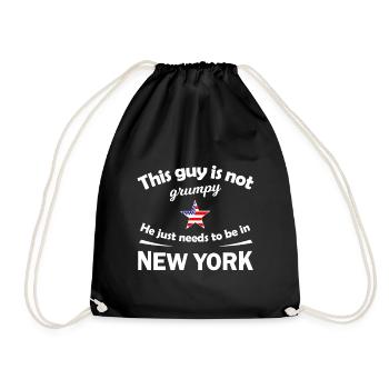 Finally in New York - Drawstring Bag - black - Front