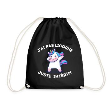 J'AI PAS LICORNE, J'AI INTERIM B - Sac de sport léger - noir - Devant