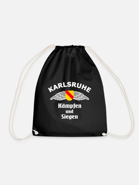 Zuhause in Karlsruhe - Turnbeutel - Schwarz