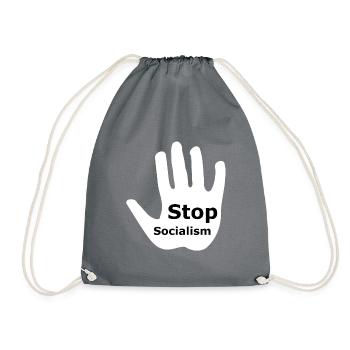 Stop Socialism - Drawstring Bag - grey - Front