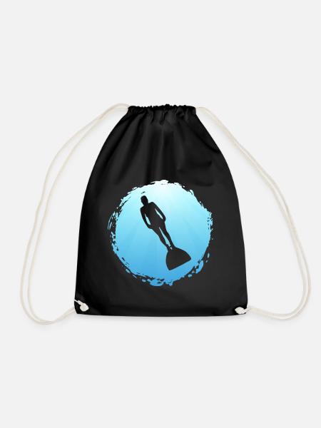 Deep Sea Diving Aquatic Sports Apnea Diver - Drawstring Bag - black