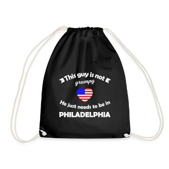 Philadelphia in America - Drawstring Bag - black - Front