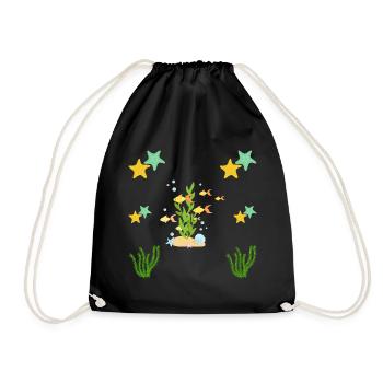 Under the sea - Drawstring Bag - black - Front