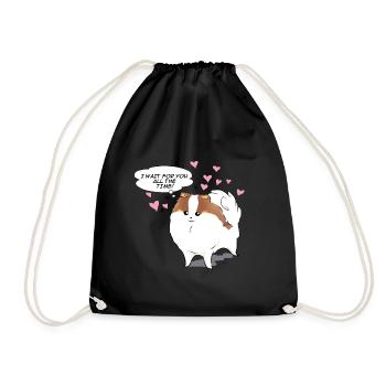 I wait for you all the time - Drawstring Bag - black - Front