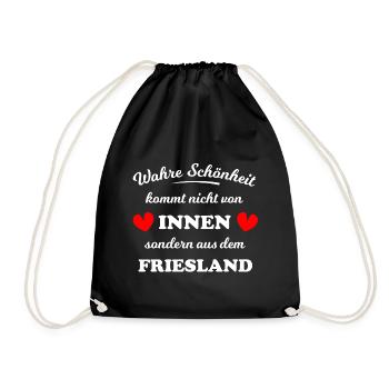 Schönheit aus dem Friesland - Turnbeutel - Schwarz - Vorne