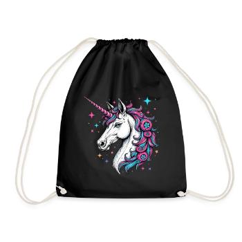 Zauberhaftes Einhorn 01 - Turnbeutel - Schwarz - Vorne