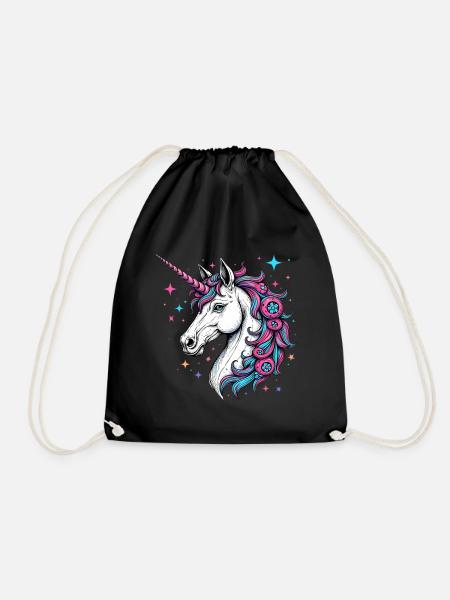 Zauberhaftes Einhorn 01 - Turnbeutel - Schwarz