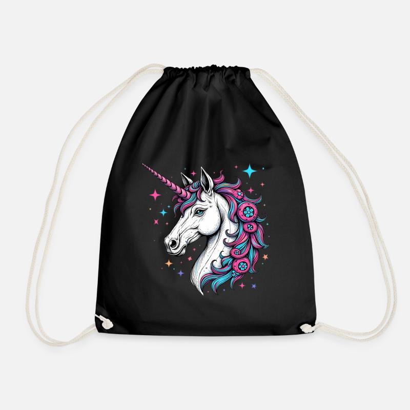 Zauberhaftes Einhorn 01 - Turnbeutel - Schwarz