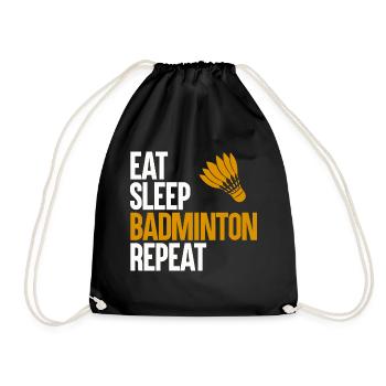 Badminton Shuttlecock - Drawstring Bag - black - Front