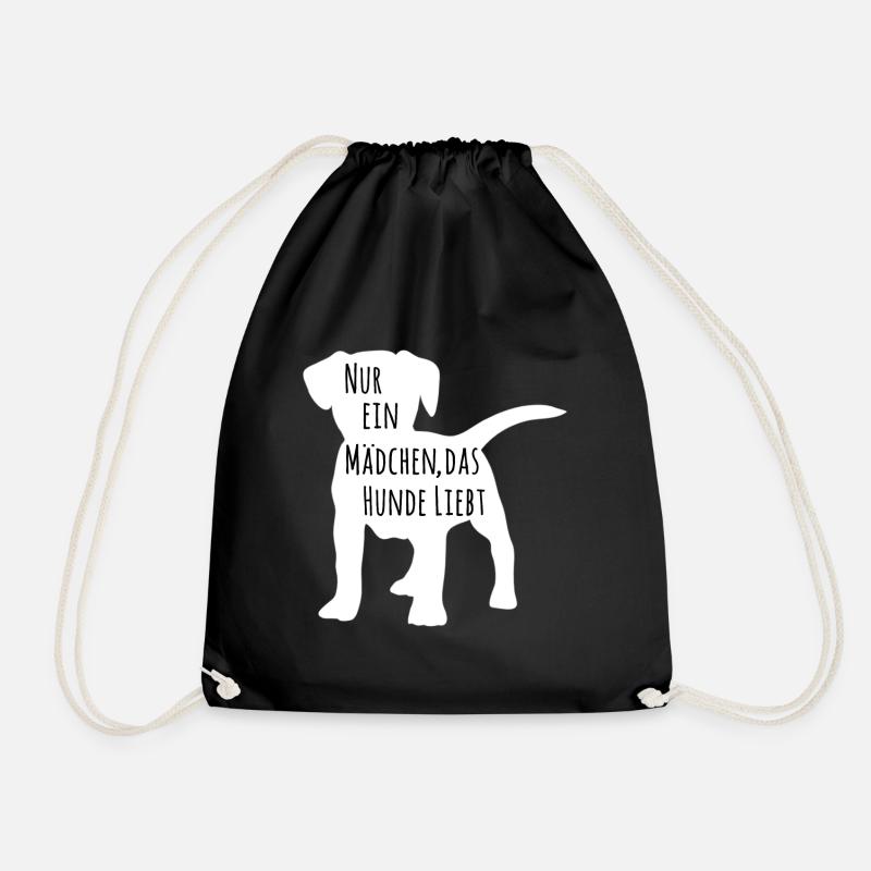 Hund Mädchen I Hundemotiv Hundebesitzer Geschenk - Turnbeutel - Schwarz