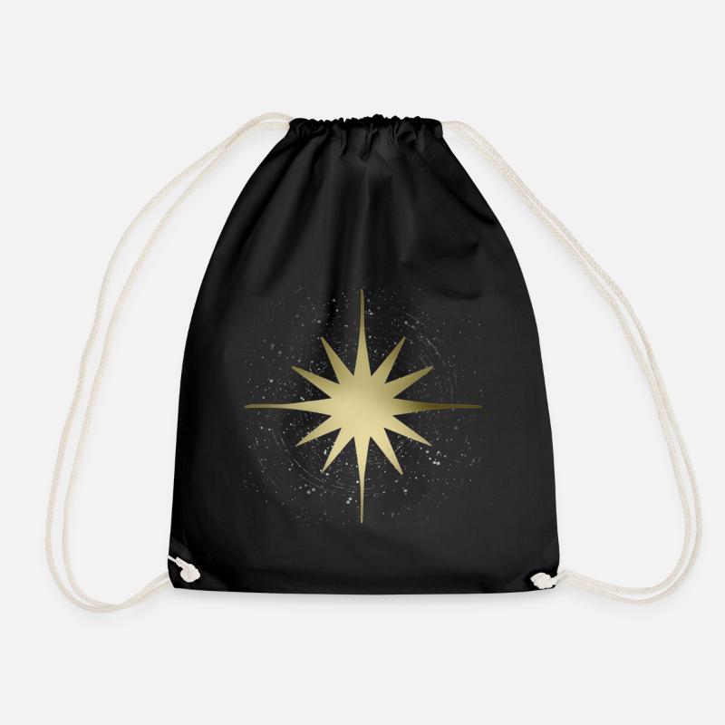 Christmas star - Drawstring Bag - black