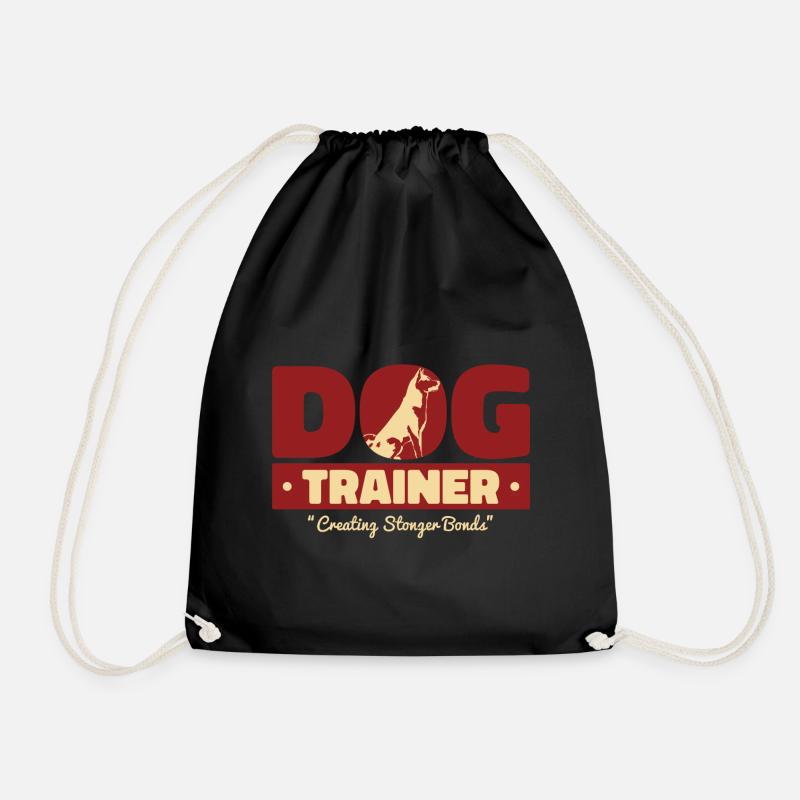 dog trainer - Drawstring Bag - black