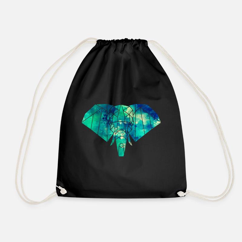 Shapes elephant in bright colors - Drawstring Bag - black