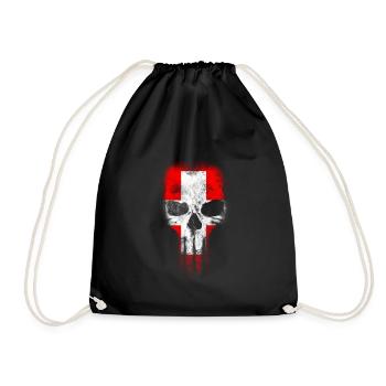 Switzerland Totenkopf Switzerland - Drawstring Bag - black - Front