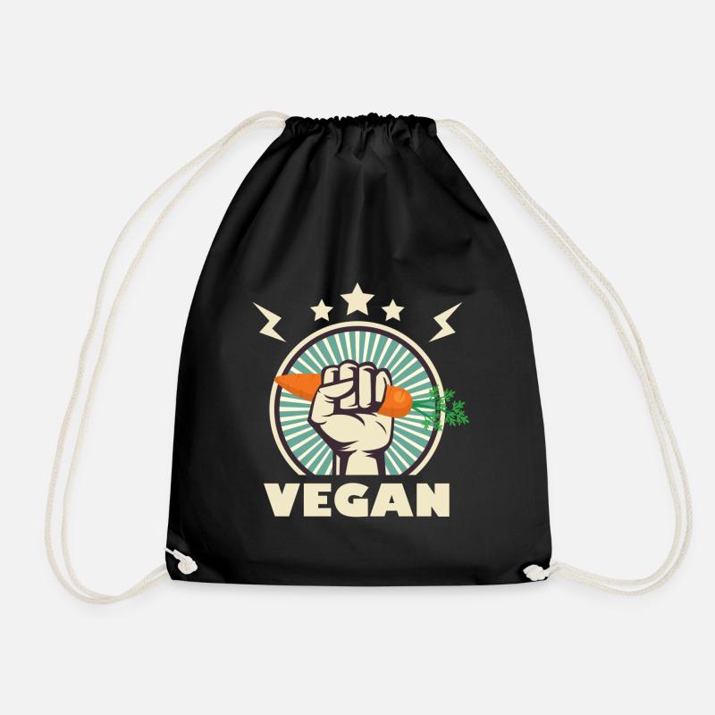 Vegan - Turnbeutel - Schwarz