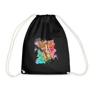 saxophone - Drawstring Bag - black - Front