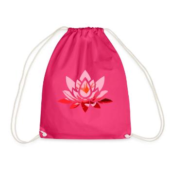 Lotus Flower - Drawstring Bag - fuchsia - Front