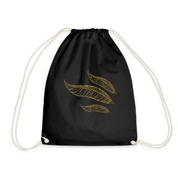 plumes dorées - Sac de sport léger - noir - Devant