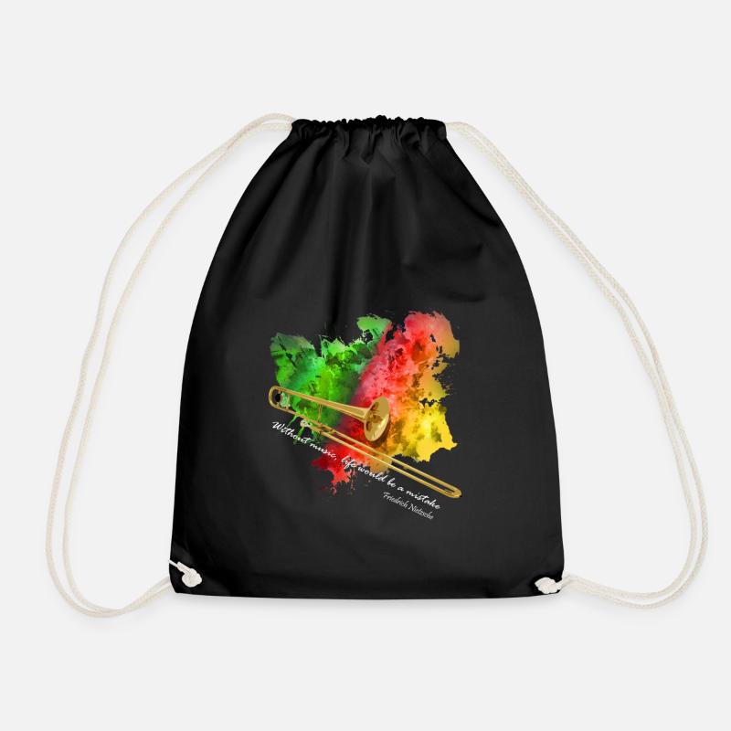 trombone - Drawstring Bag - black