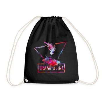 trampolin turnen springen trampolining - Turnbeutel - Schwarz - Vorne