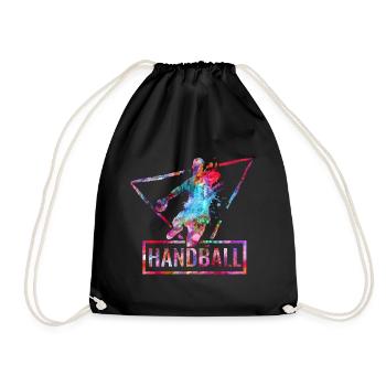 handball handballer geschenk - Turnbeutel - Schwarz - Vorne