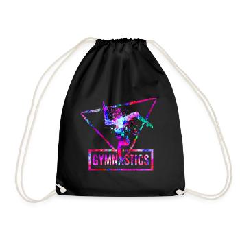 do gymnastics - Drawstring Bag - black - Front