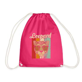 Leopard - Turnbeutel - Fuchsia - Vorne