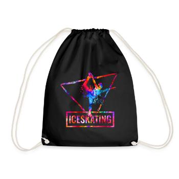 Ice skating girl - Drawstring Bag - black - Front