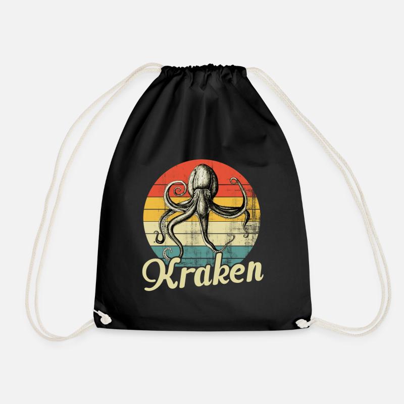Octopus octopus - Drawstring Bag - black
