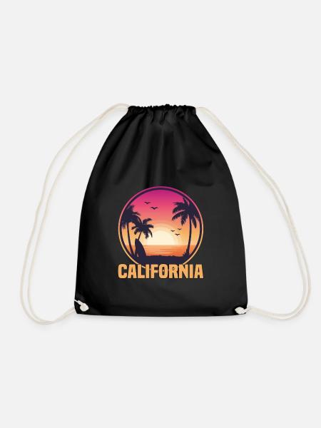 California - Drawstring Bag - black
