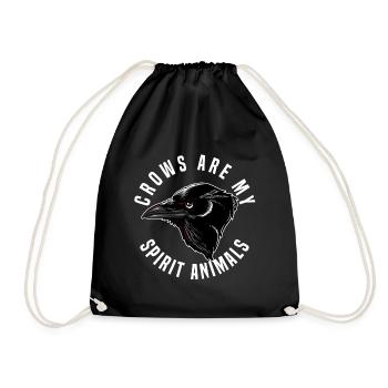 crow - Drawstring Bag - black - Front