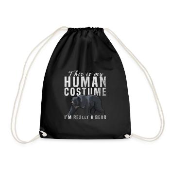 bear - Drawstring Bag - black - Front