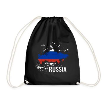 Russland - Turnbeutel - Schwarz - Vorne