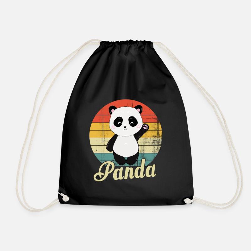 Panda - Turnbeutel - Schwarz