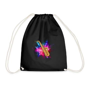 saxophone - Drawstring Bag - black - Front