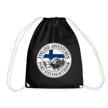 Finland Adventures - Drapeau de la Finlande et élan - Sac de sport léger - noir - Devant