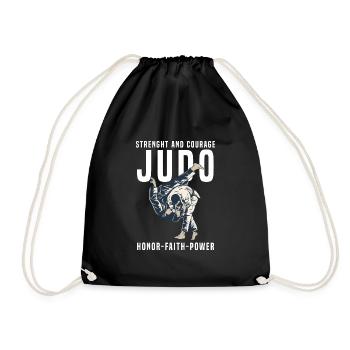 Judo fighter - Drawstring Bag - black - Front