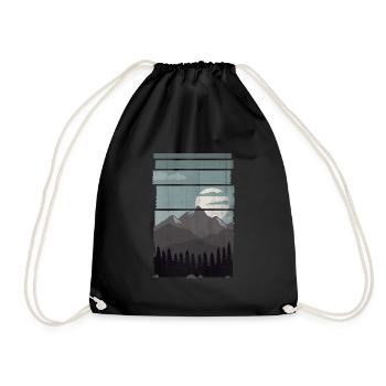 nature - Drawstring Bag - black - Front