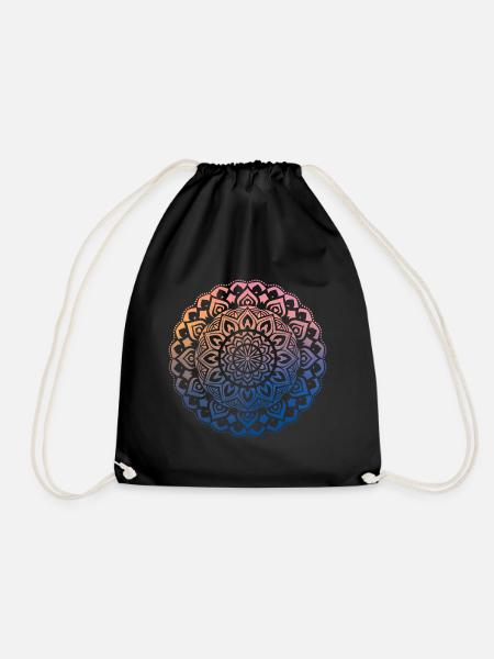 Mandala - Drawstring Bag - black