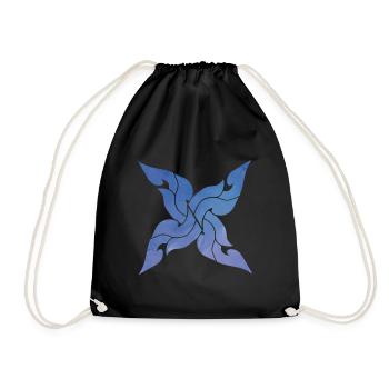 Throwing star - Drawstring Bag - black - Front