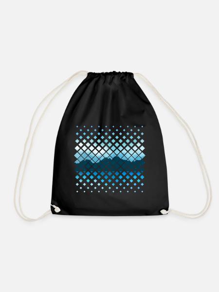 Mountains pattern - Drawstring Bag - black