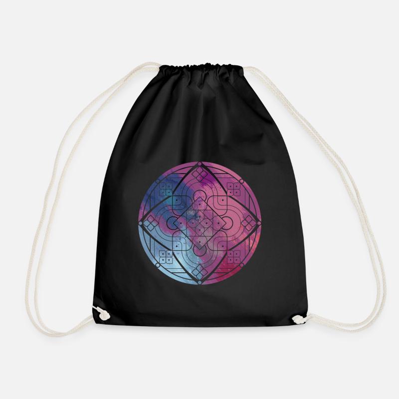 Mandala - Drawstring Bag - black