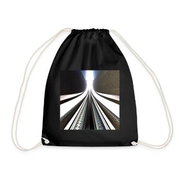 Art numérique 3D - fraktal futuriste cool - Sac de sport léger - noir - Devant