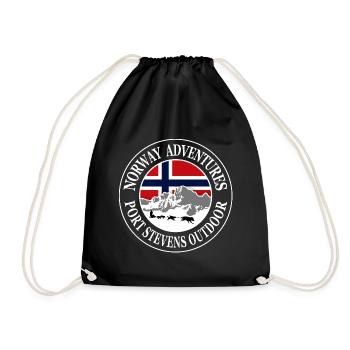 Norway Adventures - Norway Flag & Huskys - Turnbeutel - Schwarz - Vorne