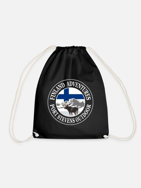 Finnland - Elch - Finland - Moose - Turnbeutel - Schwarz